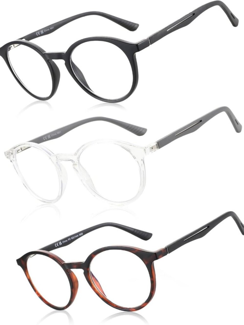 Stylish Blue Light Blocking Round Reading Glasses for Men & Women - Computer